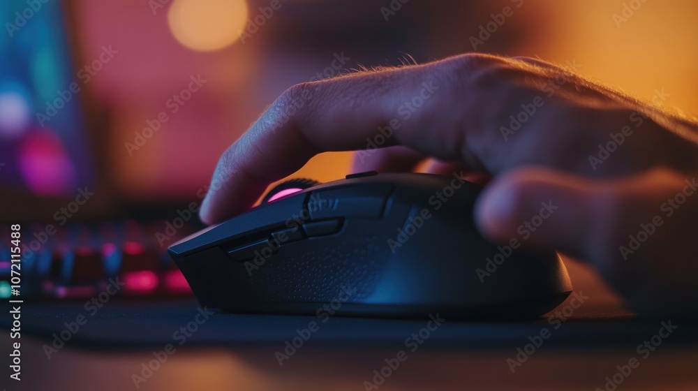 Close-up of Hand Using a Gaming Mouse Close-up of Hand Using a Gaming Mouse