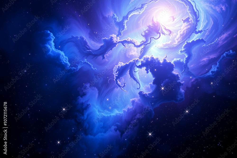 Vibrant Nebula with Swirling Blue and Purple Clouds.generative AI
Vibrant Nebula with Swirling Blue and Purple Clouds.generative AI