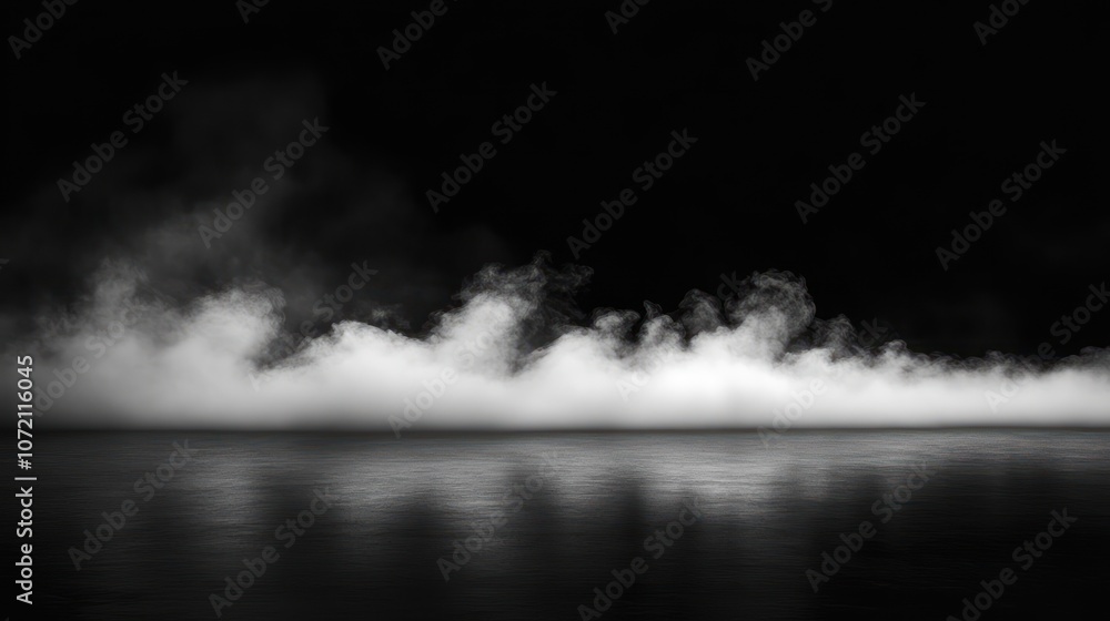 Fototapeta premium Abstract Foggy Landscape with Water Reflection