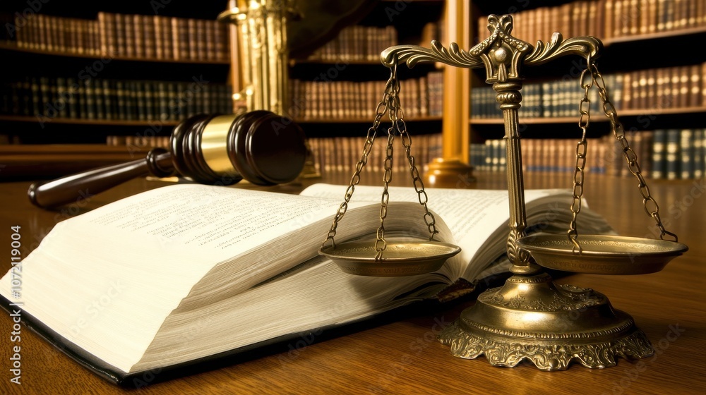 Explore the symbolism of graduation caps and legal scales in law libraries to understand the intersection of education and justice