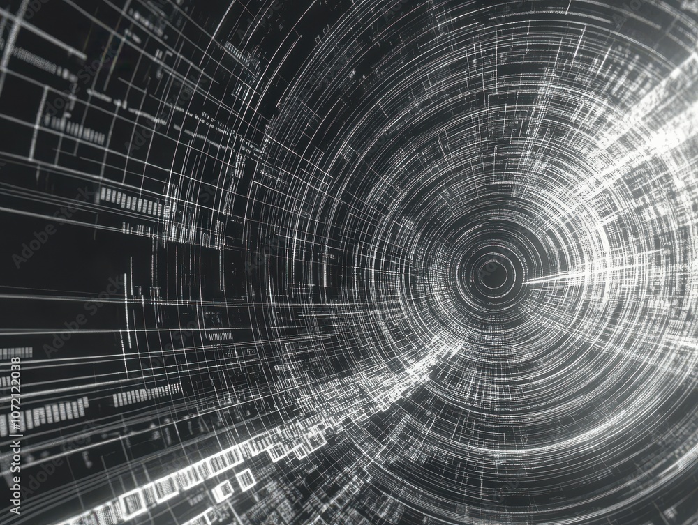 Fototapeta premium Abstract Digital Tunnel Art