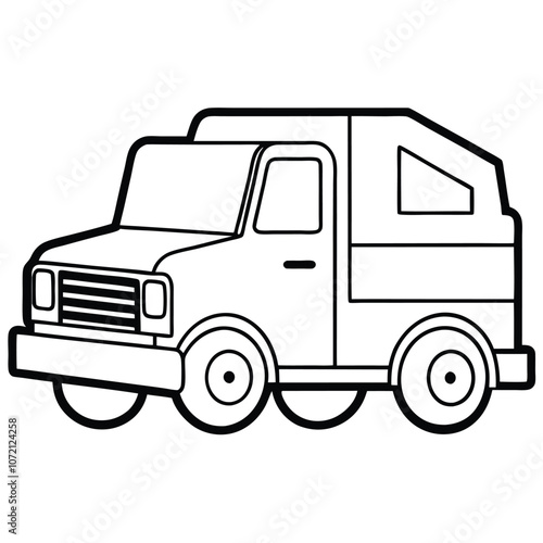 truck line art vector illustration