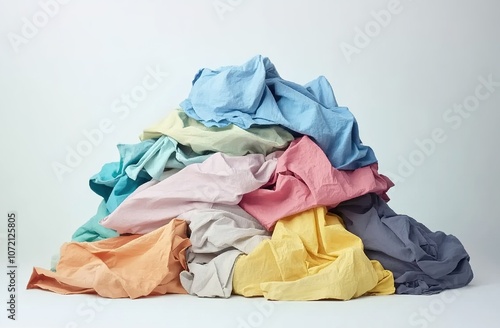  A pile of , in various colors and sizes, stacked on top of each other to create an abstract shape