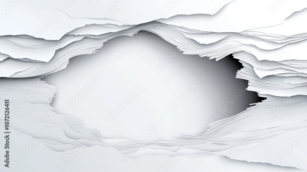 Obraz premium Abstract paper texture with a ripped hole in the center.