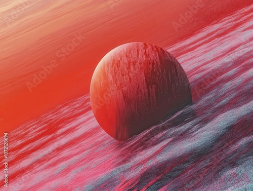 Alien Planet's Crimson Surface