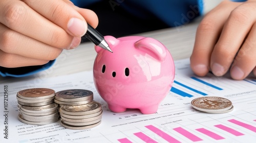 Learn how to effectively manage your finances by stacking coins into a piggy bank while understanding financial standards for better saving habits