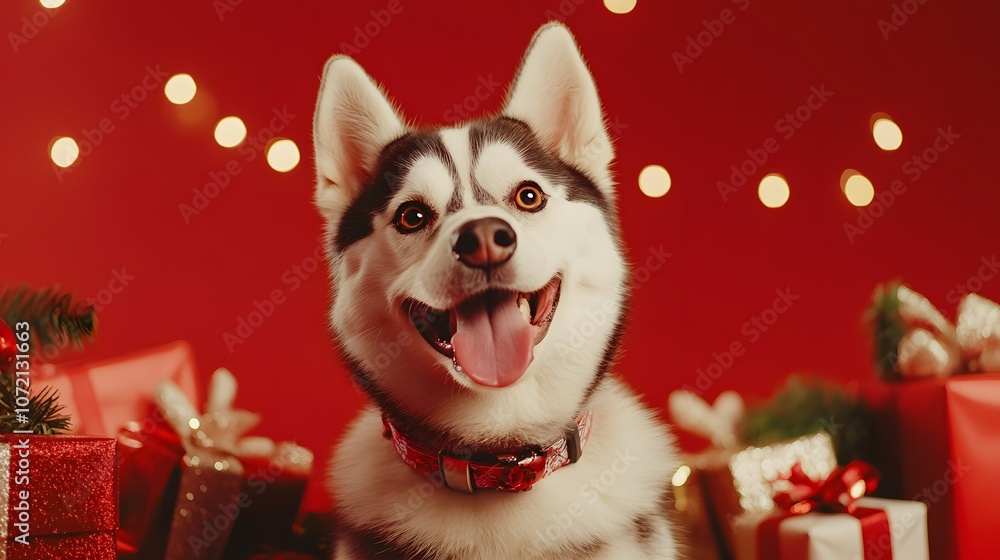 christmas dog with gift christmas dog with gift