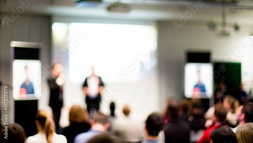 Wallpaper Mural Investor Pitch Night Blur - Blurred view of an evening event for startups pitching to investors.
 Torontodigital.ca