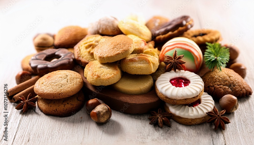 Assorted Christmas cookies. Assorted Christmas cookies.