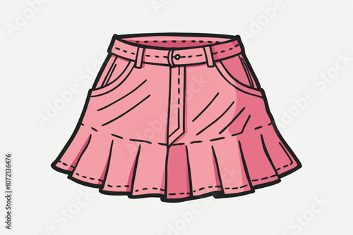 Woman classic skirt flat vector illustration