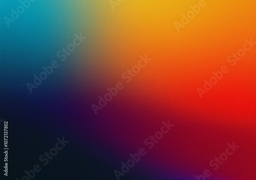 Vibrant color gradient grainy texture background orange red blue abstract color shape black backdrop, noisy banner header poster design, copy space