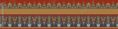 Obraz na płótnie seamless beautiful wallpaper cards border design floral leaf vintage ornament Victorian geometric ethnic print paisley pattern w salonie