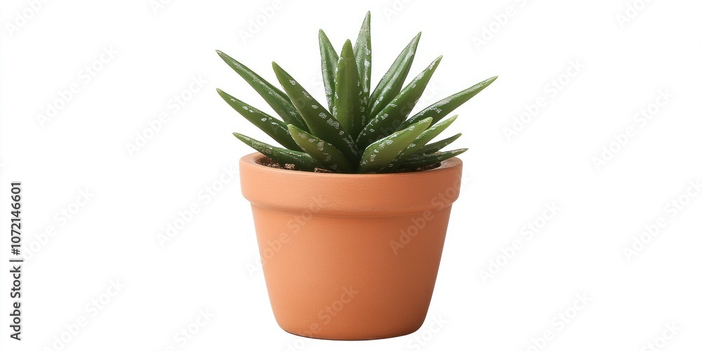 A potted aloe vera plant in a terracotta pot, showcasing natural beauty and indoor decor. A potted aloe vera plant in a terracotta pot, showcasing natural beauty and indoor decor.