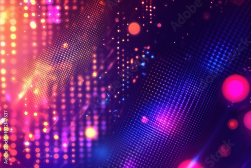 Wallpaper Mural Colorful abstract digital background with glowing dots and patterns Torontodigital.ca