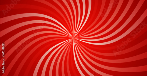 Twist Red Sunburst Pattern Background. Rays. Radial. Abstract Summer Banner. Vector Illustration. Celebration Wallpaper. Digital
