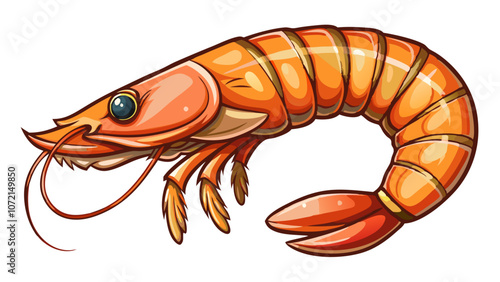 illustration of a shrimp, shrimp vector art