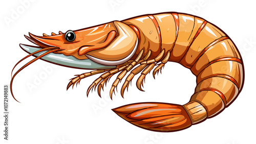 illustration of shrimp, shrimp vector art