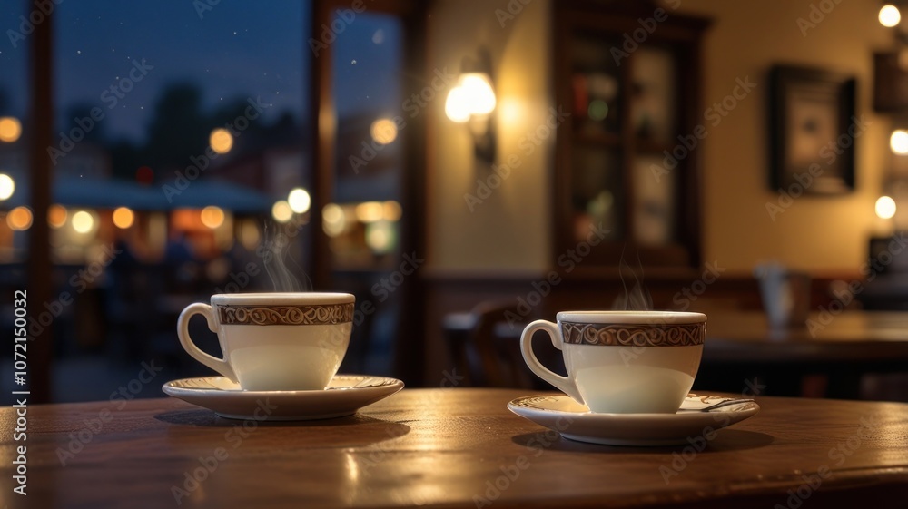 cup of coffee on the table cup of coffee on the table