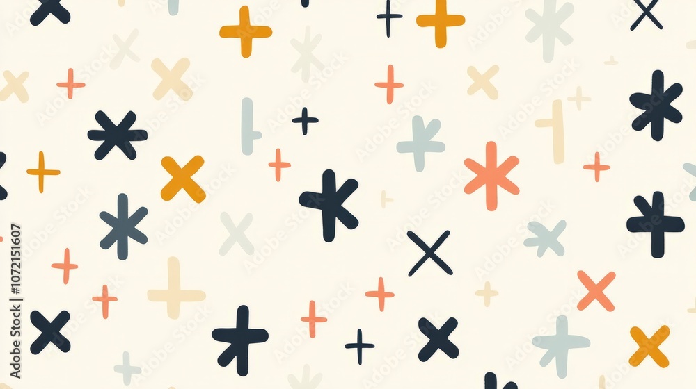 A seamless minimalist design with repeating simple cross or plus symbols in muted colors, creating a subtle yet elegant pattern for textiles, web design, or modern interiors A seamless minimalist design with repeating simple cross or plus symbols in muted colors, creating a subtle yet elegant pattern for textiles, web design, or modern interiors