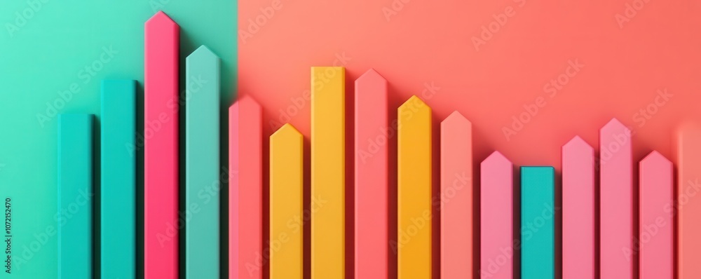 A vibrant, abstract design featuring colorful bars in varying heights against contrasting backgrounds, ideal for representing data or playful graphics. A vibrant, abstract design featuring colorful bars in varying heights against contrasting backgrounds, ideal for representing data or playful graphics.