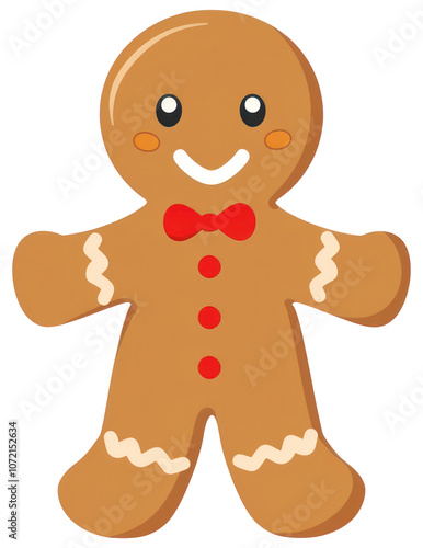 PNG Cute gingerbread man illustration