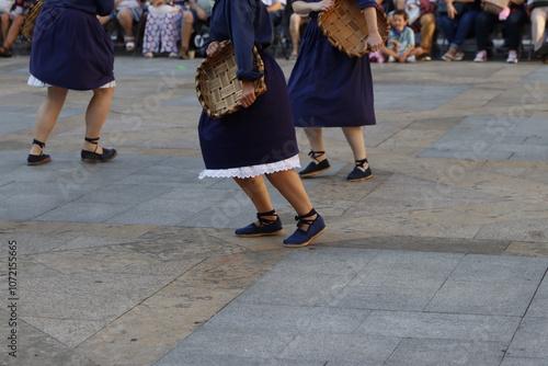 Basque folk dance exhibition in an outdoor festival