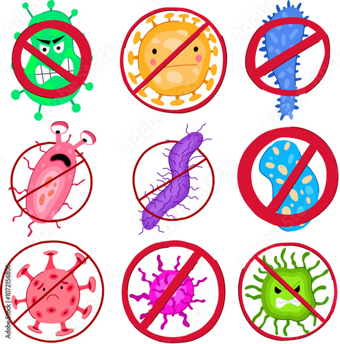 anti bacteria set cartoon. sanitizer germicide, sterilize hygiene, protect kill anti bacteria sign. isolated symbol vector illustration
