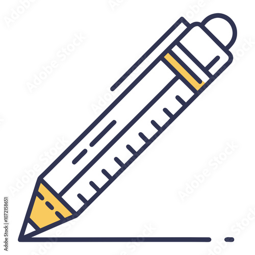 Pen icon, modern style, yellow and monochrome colors, graphic design concept