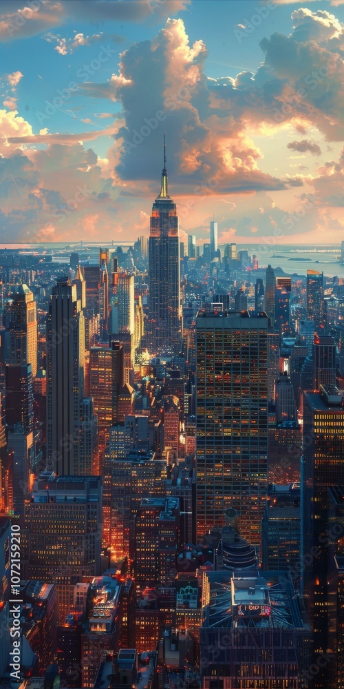 Obraz premium New York City Skyline at Sunset