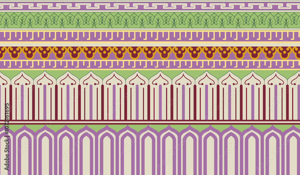 seamless beautiful wallpaper cards border design floral leaf vintage ornament Victorian geometric ethnic print paisley pattern