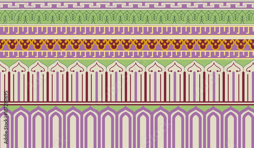 Obraz na płótnie seamless beautiful wallpaper cards border design floral leaf vintage ornament Victorian geometric ethnic print paisley pattern w salonie