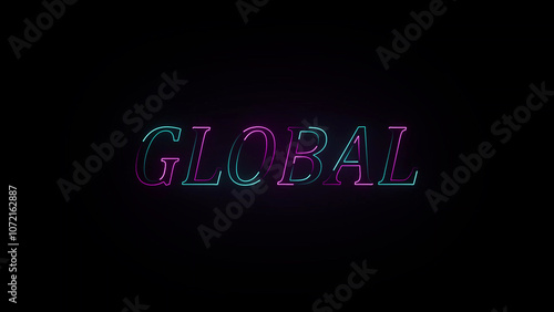 abstract colorful glowing neon text illustration background 4k