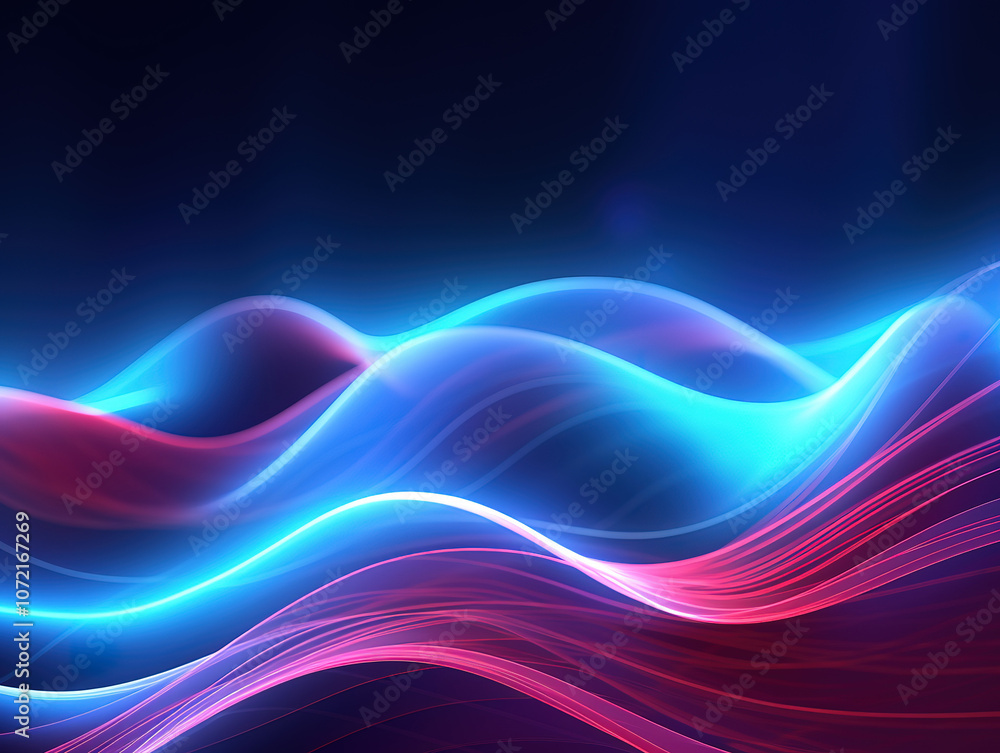 Colorful Abstract Waves on Dark Background Colorful Abstract Waves on Dark Background