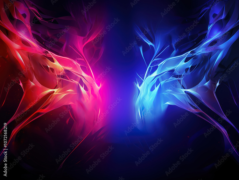 Fototapeta premium Vibrant Abstract Swirls in Red and Blue