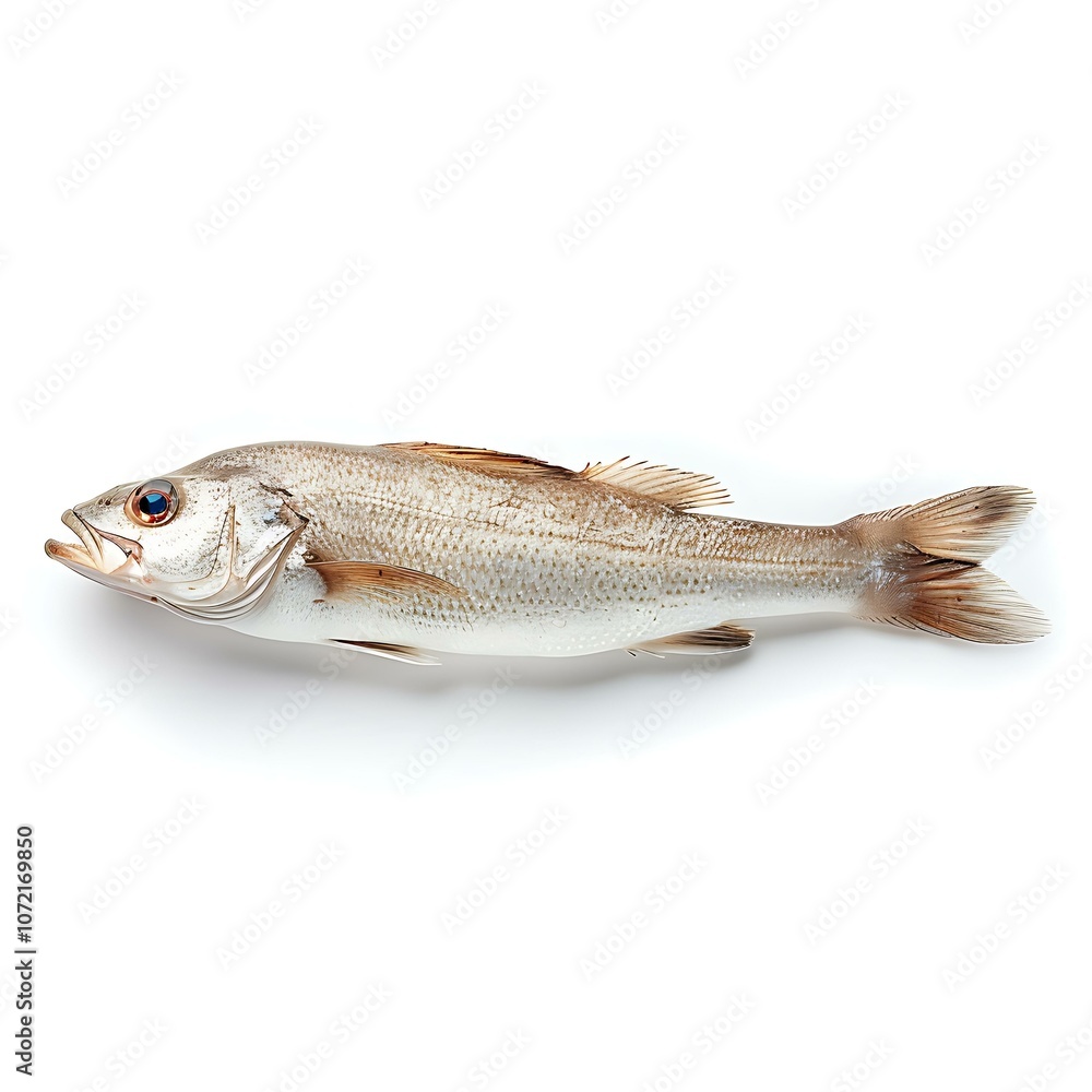 Obraz premium Freshwater drum fish isolated on white background