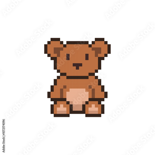brown teddy bear pixel art