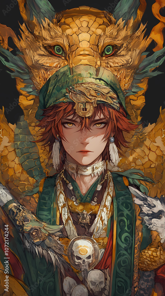 Fototapeta premium Anime Manga Ancient Hybrid God: Half Human, Half Creature