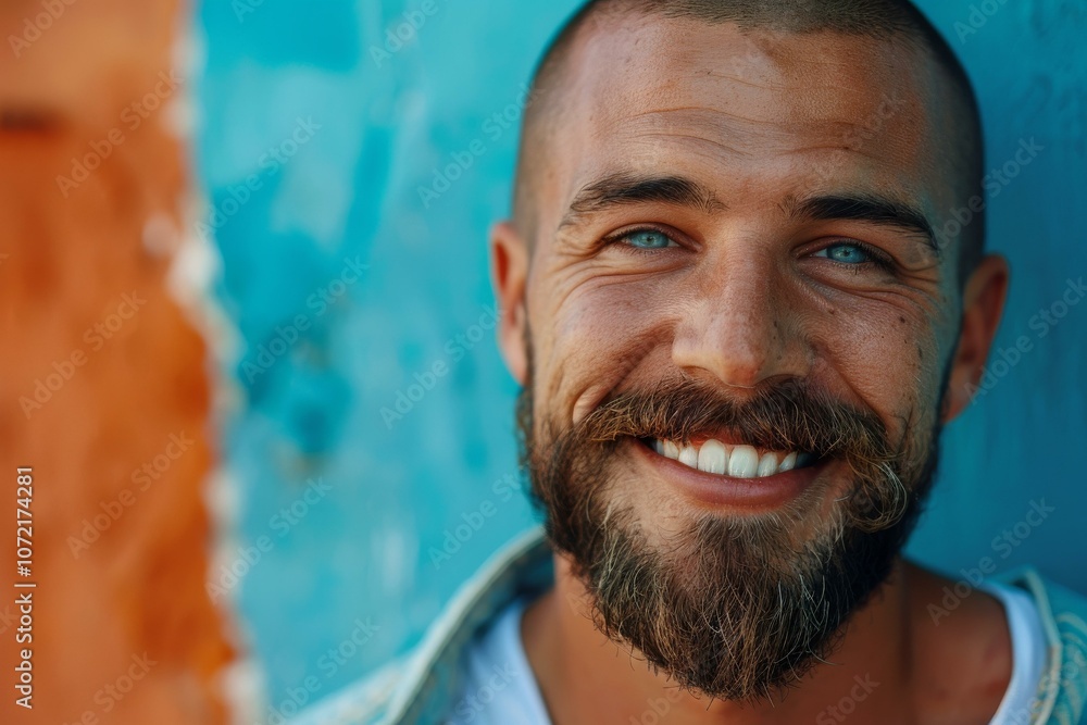 Close Up Portrait of a Smiling Man with a Beard Close Up Portrait of a Smiling Man with a Beard