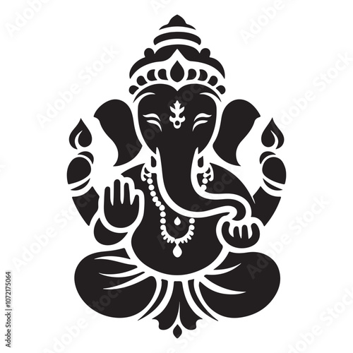Lord Ganesha on a white background