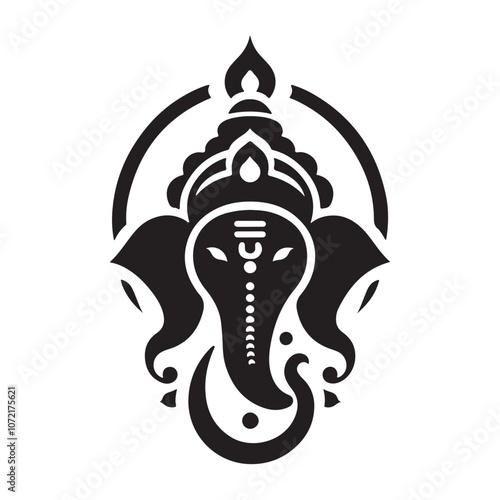 Lord Ganesha on a white background