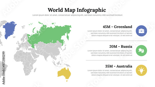 World map infographic presentation layout fully editable.