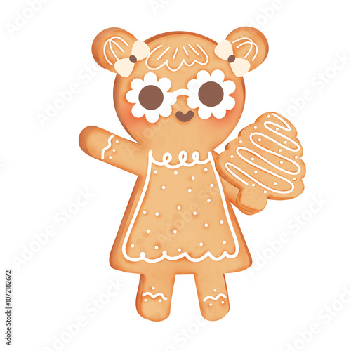 Cute Gingerbread Cookie Character for Christmas decoration 