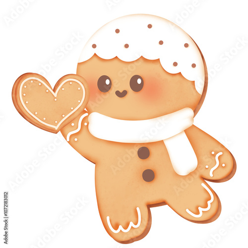 Cute Gingerbread Cookie Character for Christmas decoration 