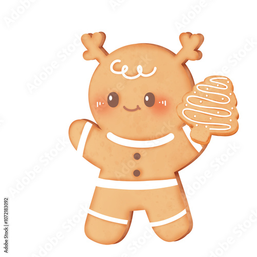 Cute Gingerbread Cookie Character for Christmas decoration 