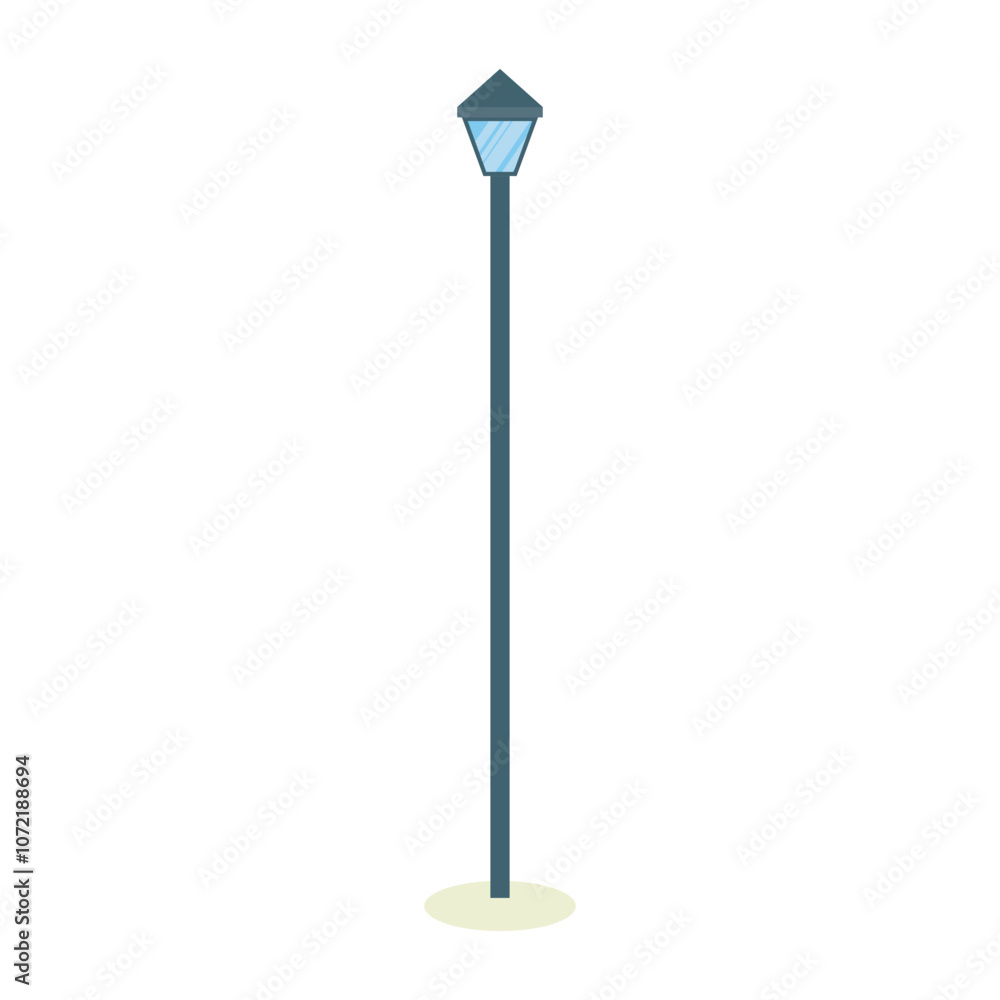 Street lantern in flat design. Classic urban lamp light with metal pole. Vector illustration isolated. Street lantern in flat design. Classic urban lamp light with metal pole. Vector illustration isolated.