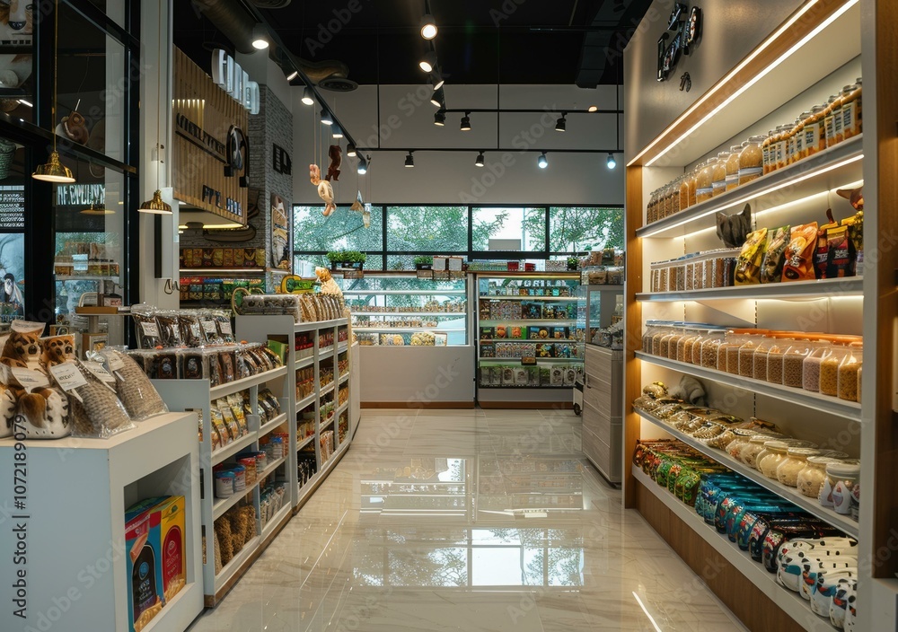 An image of a grocery store with a variety of products on shelves. An image of a grocery store with a variety of products on shelves.