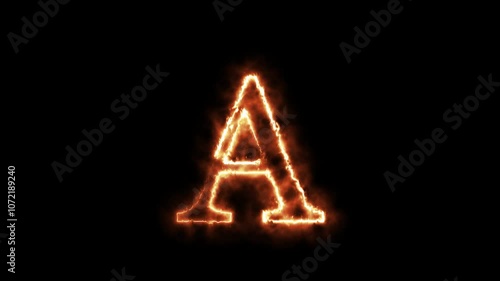 All capital alphabets neon animation, pink neon font letter animation on black background, Fire letter, Latter motion in black background, Animated neon photo