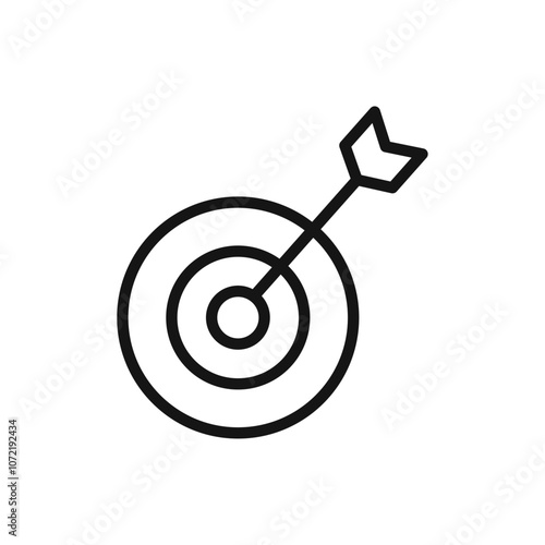 Accuracy icon black and white vector outline sign