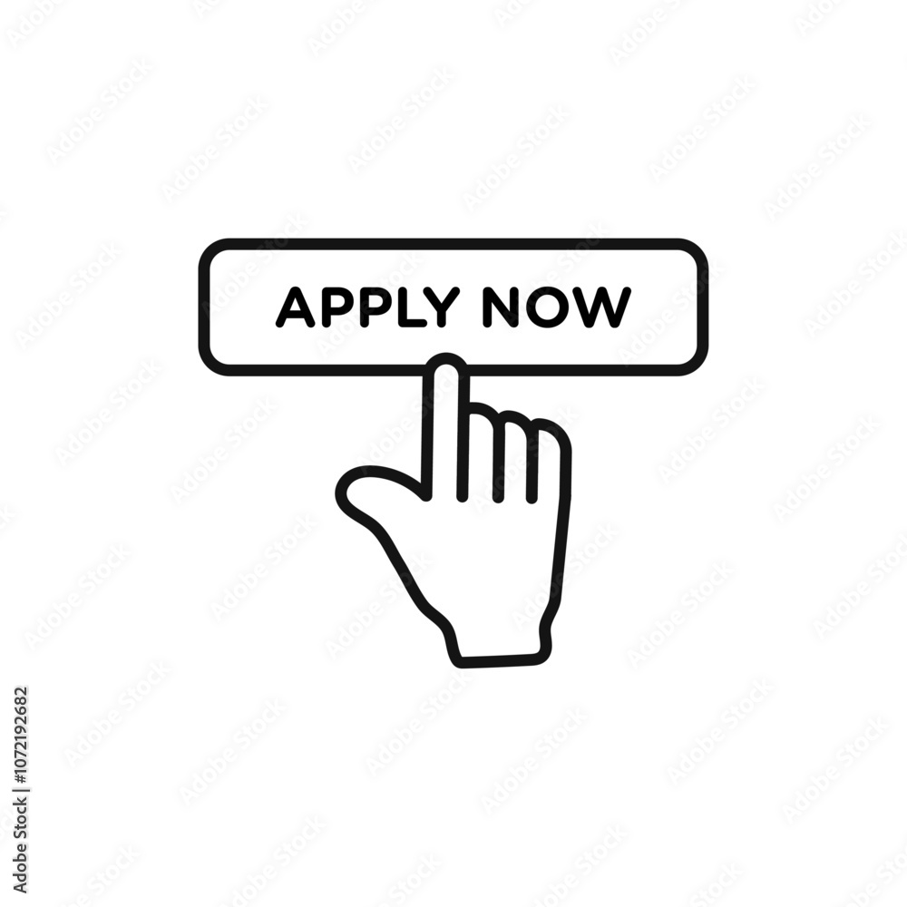 Apply icon black and white vector outline sign Apply icon black and white vector outline sign