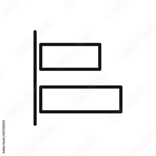 Align left icon black and white vector outline sign